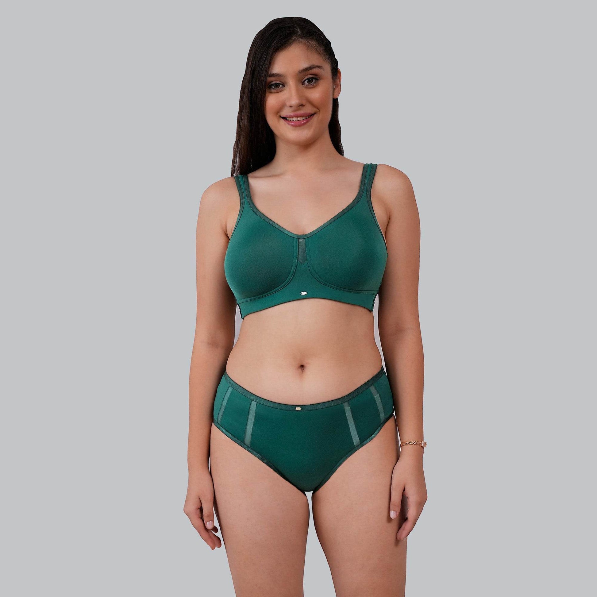 SOIE Women's Full Coverage Minimiser Bra and High Waist Brief Set - Ultimate Comfort and Flawless Fit