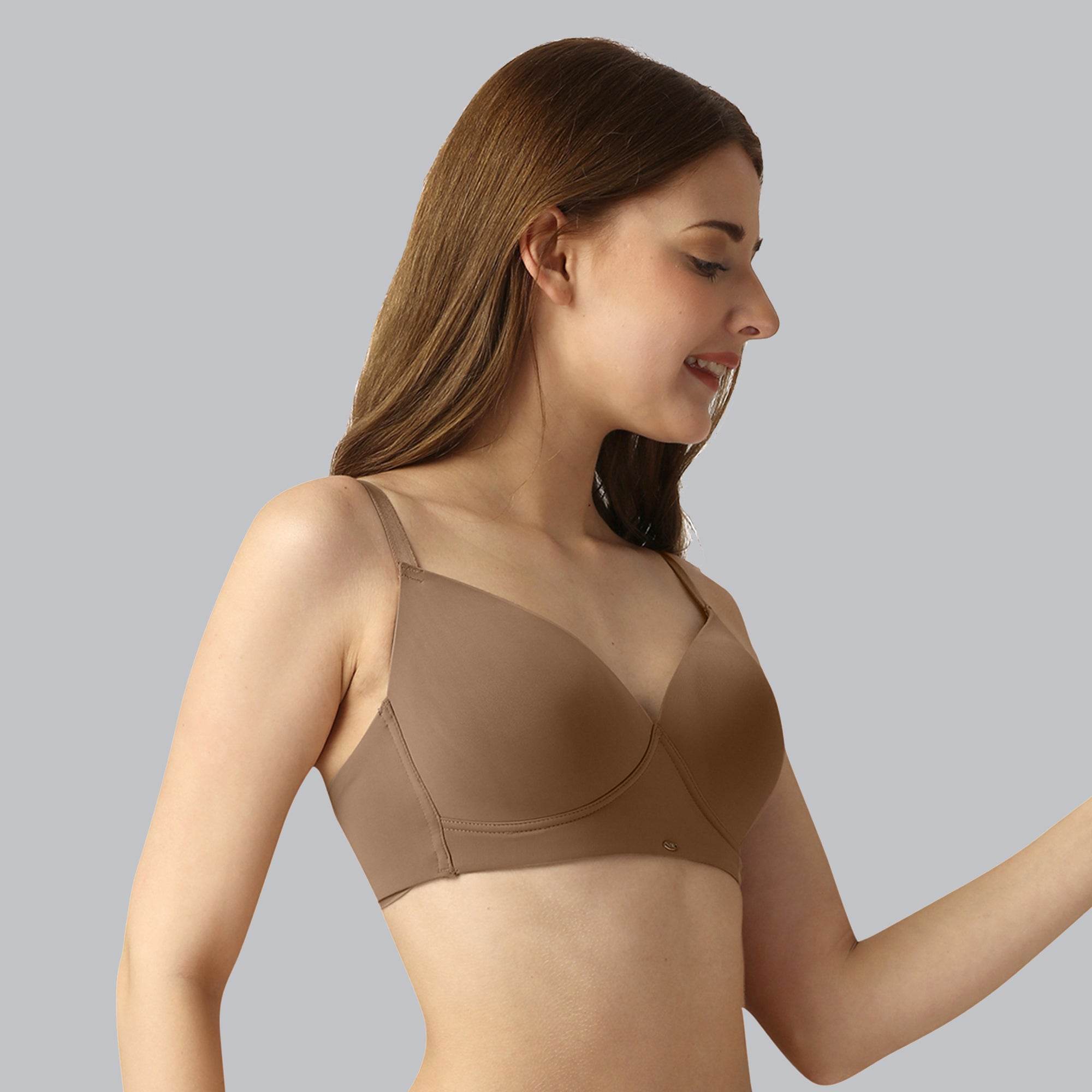 Ultra-Comfort Full Coverage Padded Non-Wired T-Shirt Bra - Seamless Design for Everyday Support