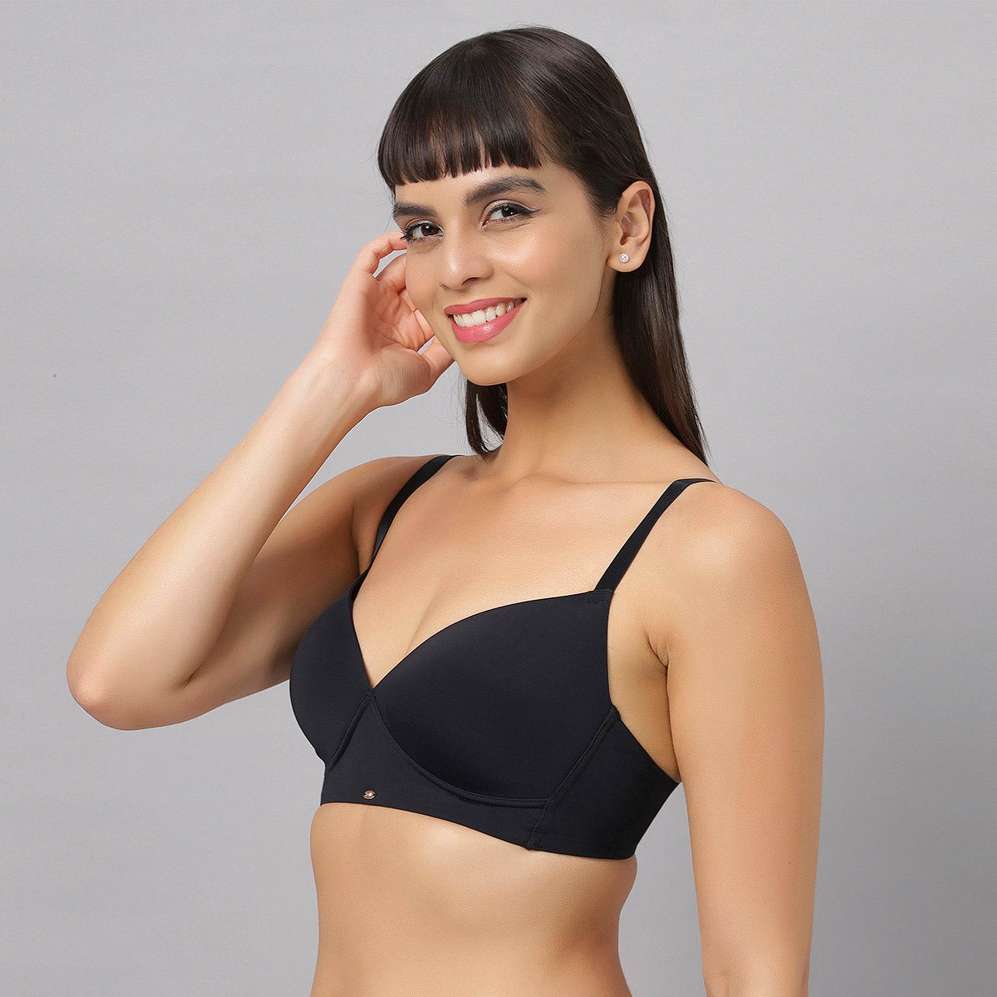 Ultra-Comfort Full Coverage Padded Non-Wired T-Shirt Bra - Seamless Design for Everyday Support