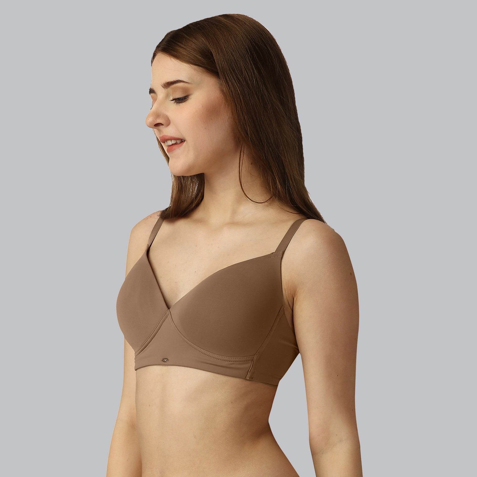 Ultra-Comfort Full Coverage Padded Non-Wired T-Shirt Bra - Seamless Design for Everyday Support