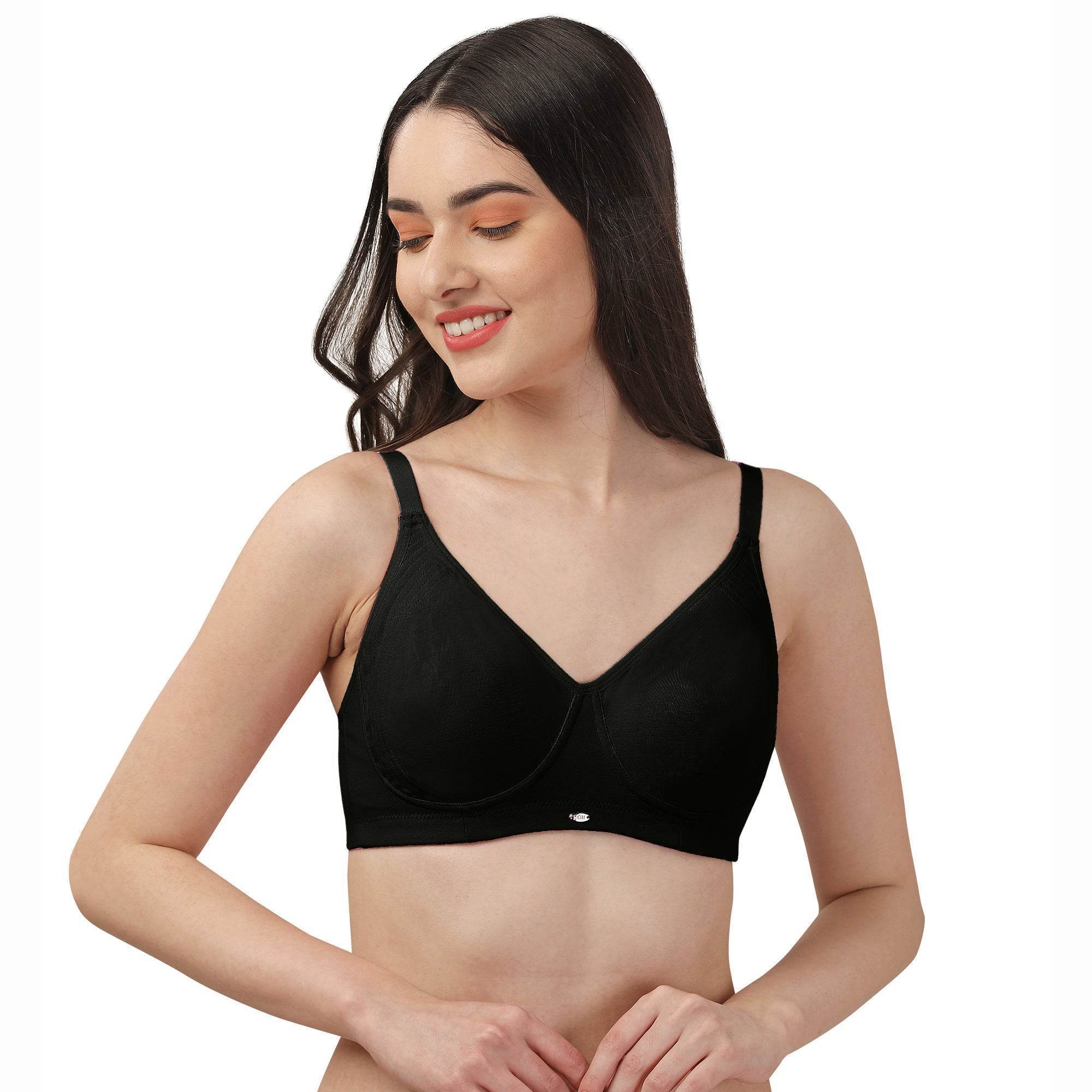 ComfortFit Full Coverage Non-Padded, Non-Wired Cotton Spandex T-Shirt Bra for Everyday Support