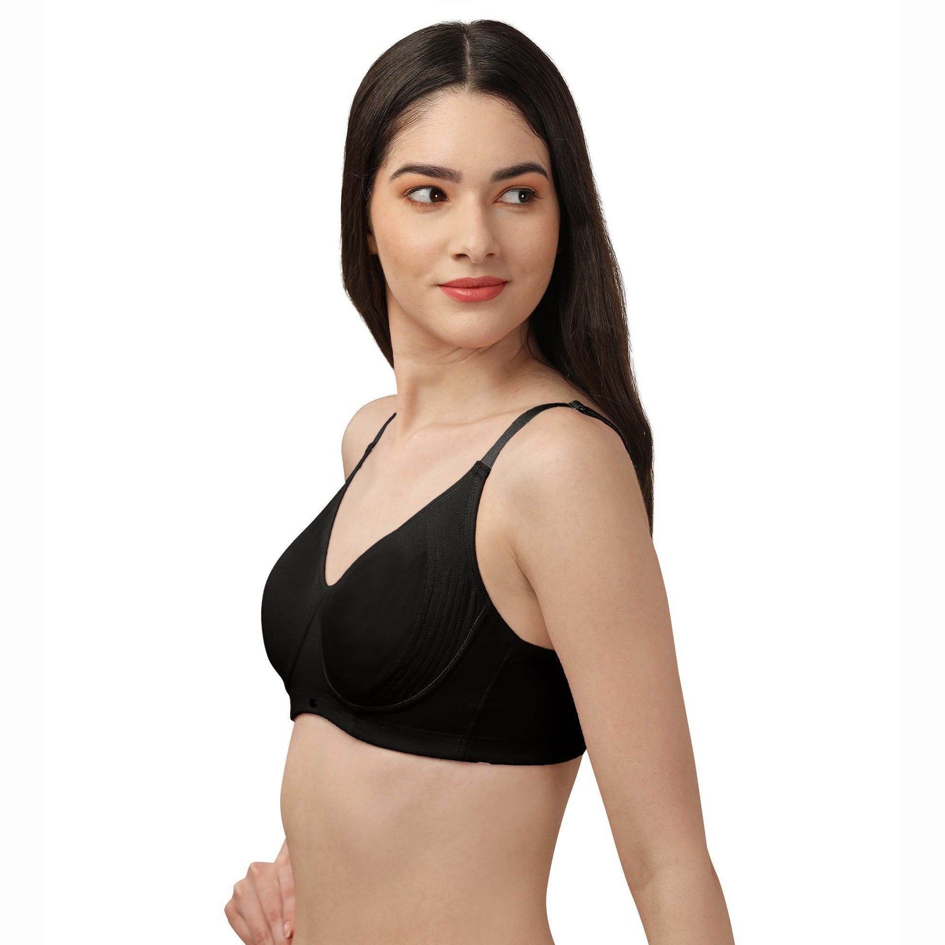 ComfortFit Full Coverage Non-Padded, Non-Wired Cotton Spandex T-Shirt Bra for Everyday Support
